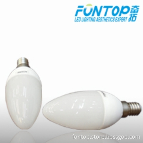 2W LED Bulb with Cerimic White Casing, Mini Candle LED Light